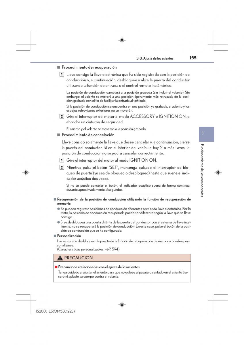 Lexus IS200t III 3 manual del propietario / page 155