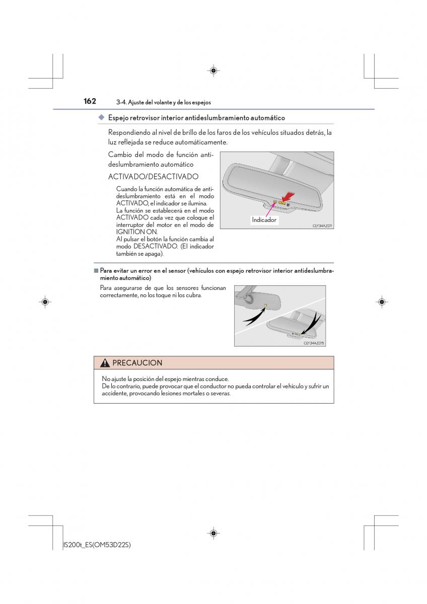 Lexus IS200t III 3 manual del propietario / page 162