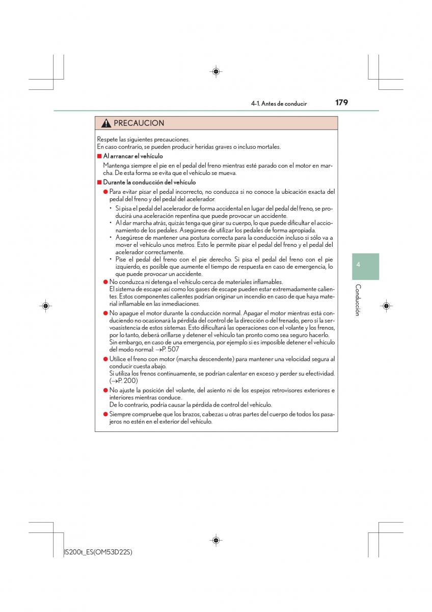 Lexus IS200t III 3 manual del propietario / page 179
