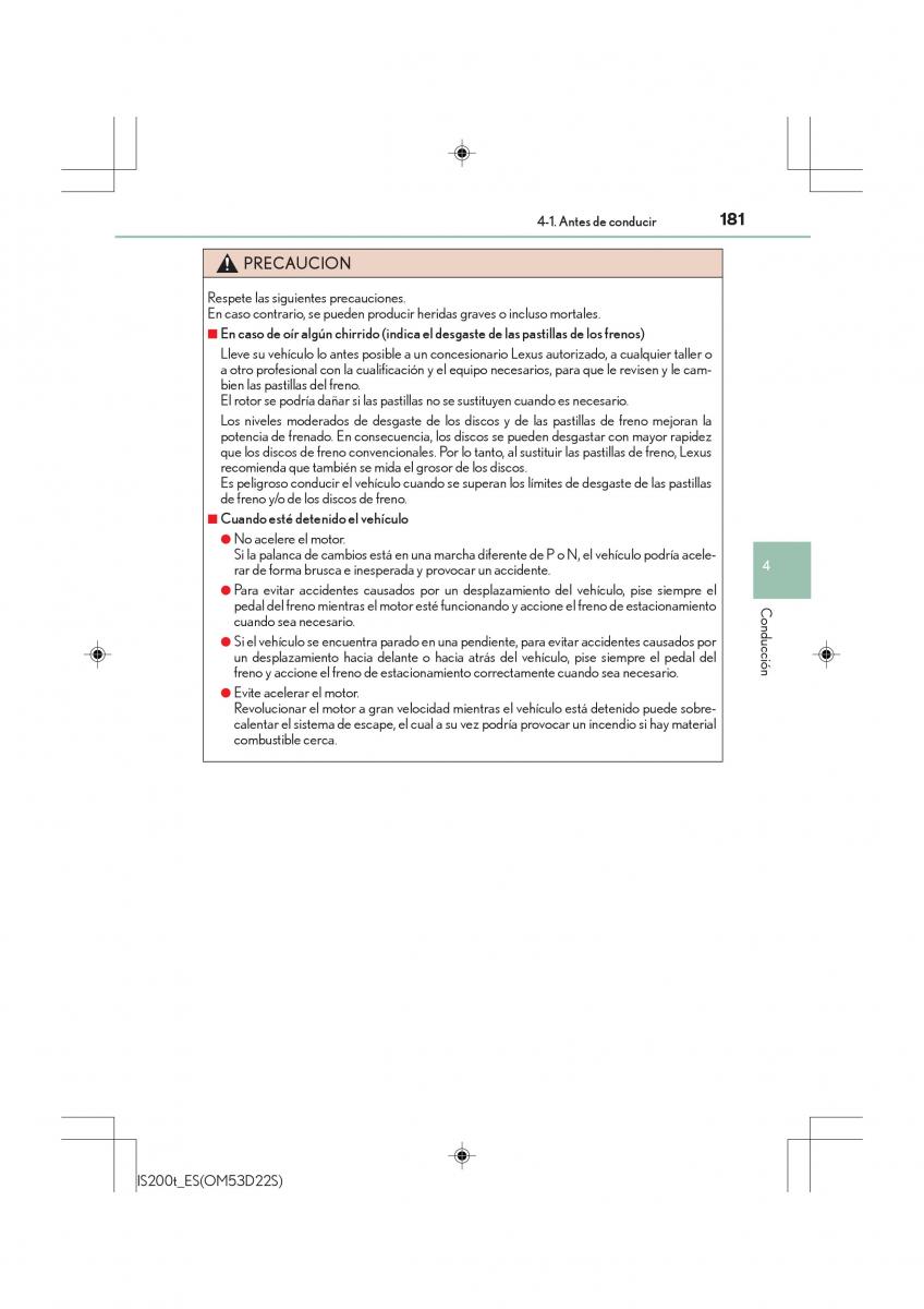 Lexus IS200t III 3 manual del propietario / page 181