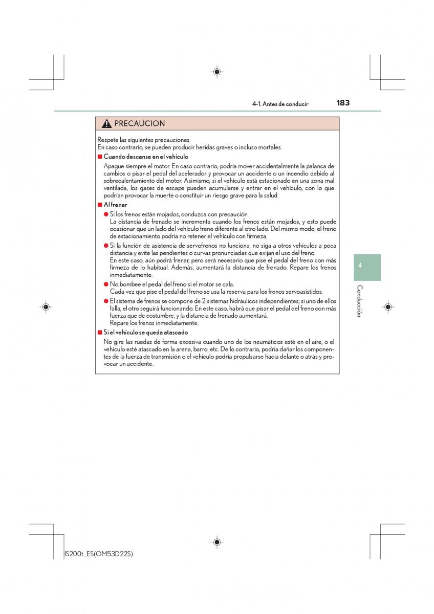 Lexus IS200t III 3 manual del propietario / page 183