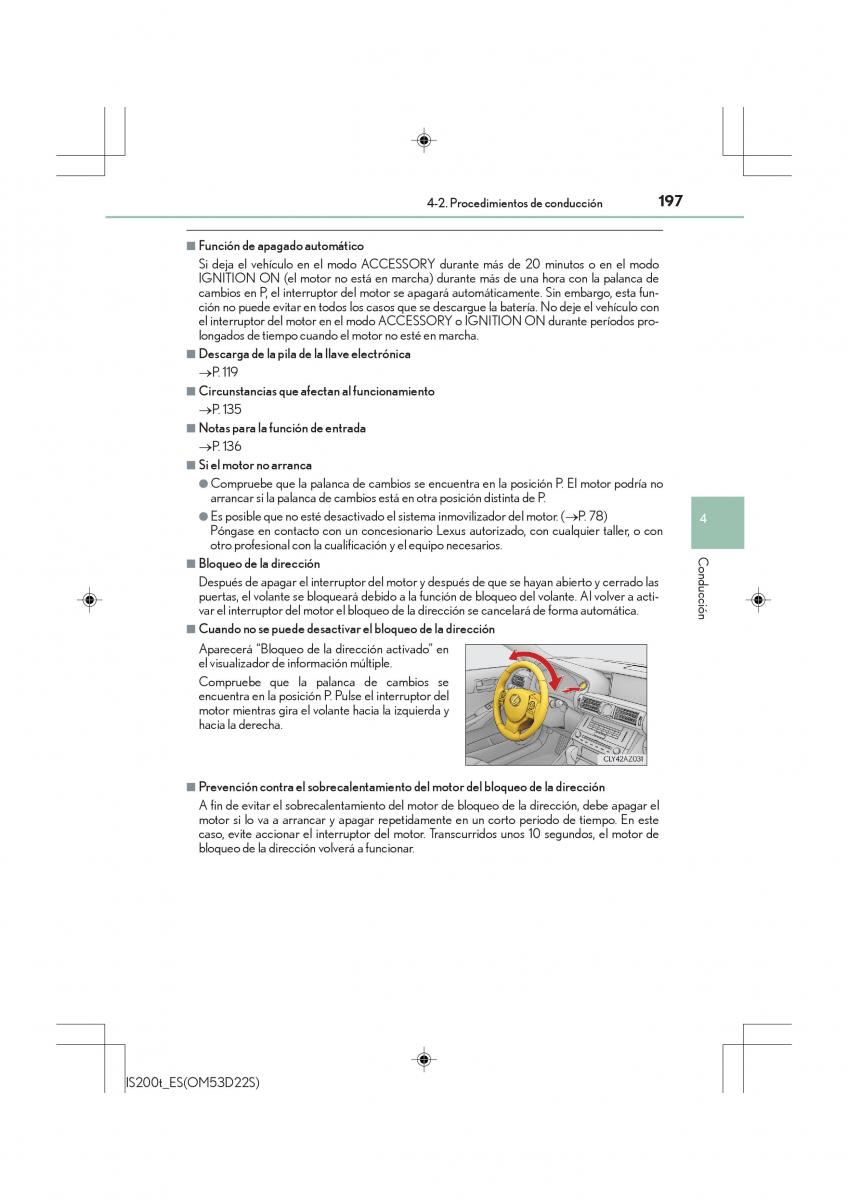 Lexus IS200t III 3 manual del propietario / page 197