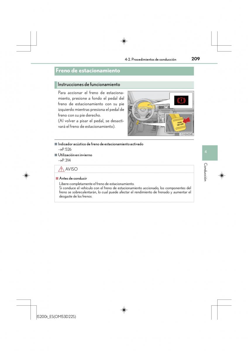 Lexus IS200t III 3 manual del propietario / page 209