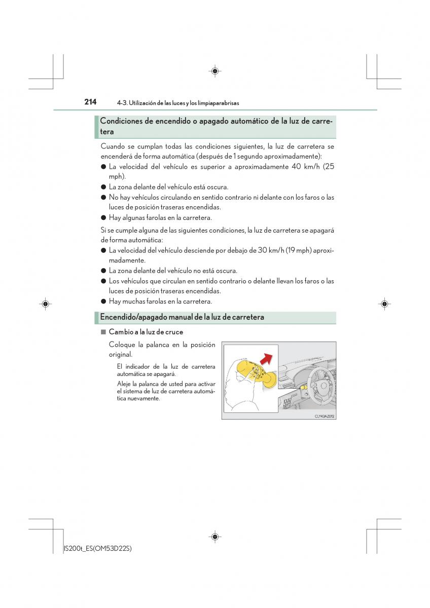 Lexus IS200t III 3 manual del propietario / page 214