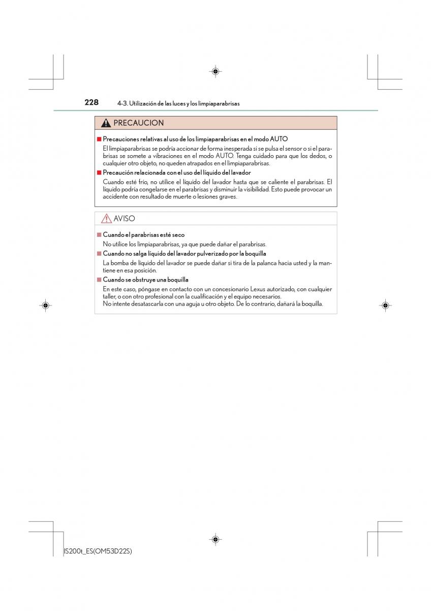 Lexus IS200t III 3 manual del propietario / page 228