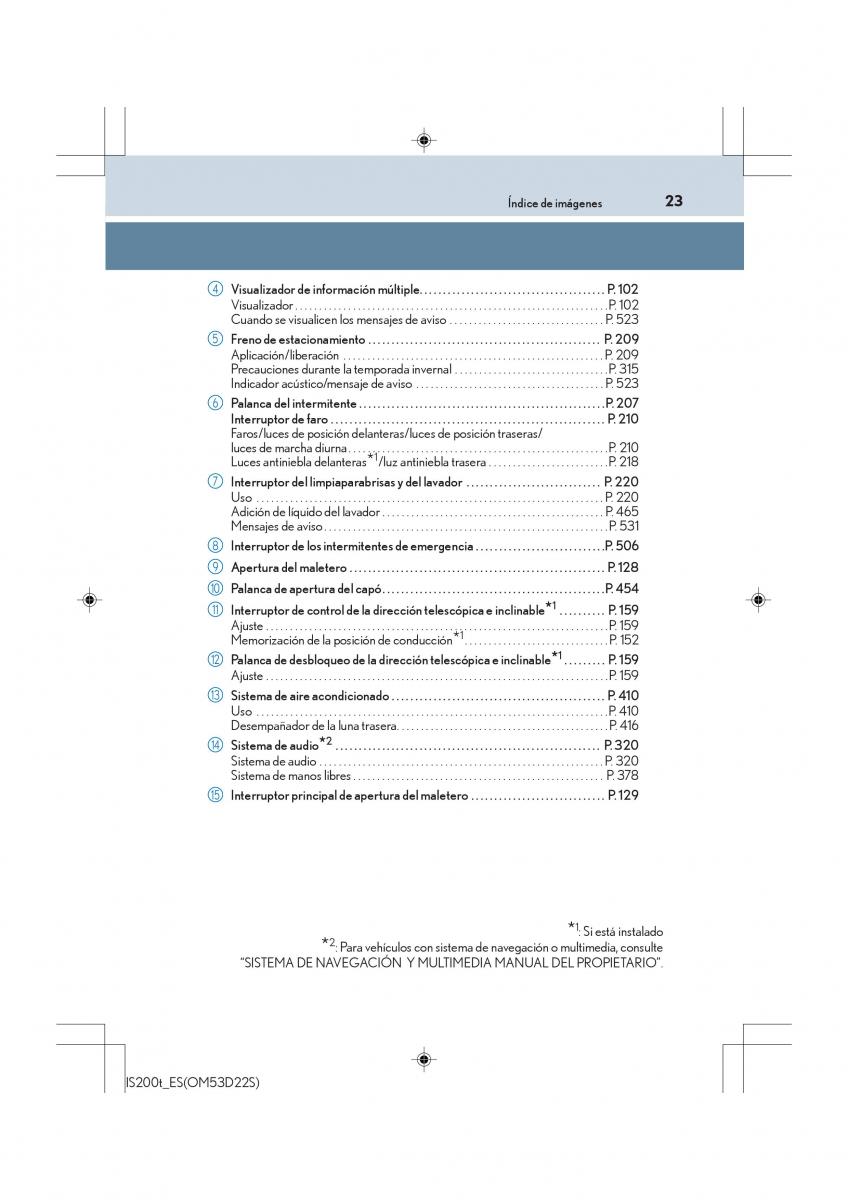 Lexus IS200t III 3 manual del propietario / page 23