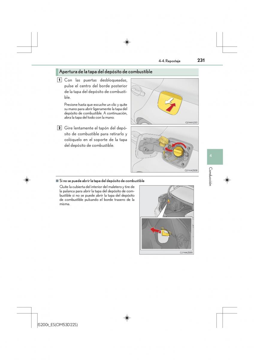 Lexus IS200t III 3 manual del propietario / page 231