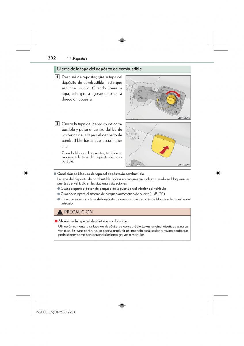 Lexus IS200t III 3 manual del propietario / page 232