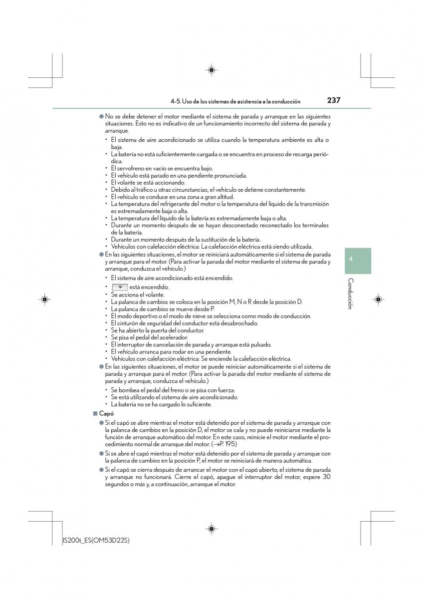 Lexus IS200t III 3 manual del propietario / page 237