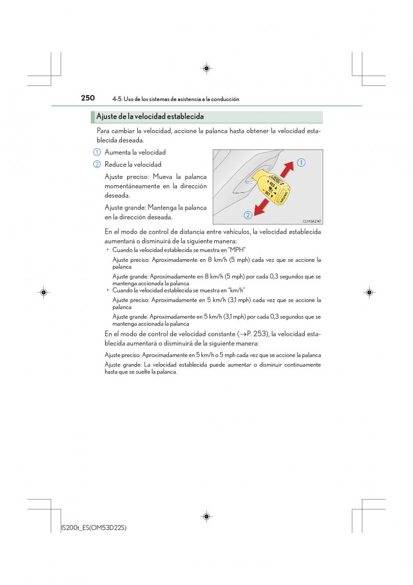 Lexus IS200t III 3 manual del propietario / page 250