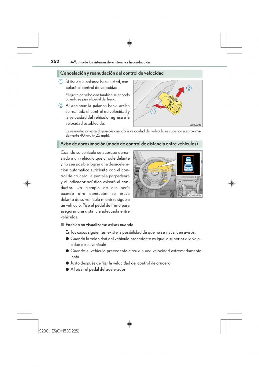 Lexus IS200t III 3 manual del propietario / page 252