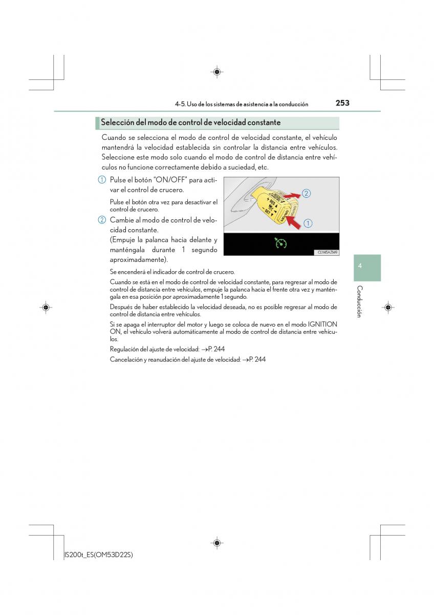 Lexus IS200t III 3 manual del propietario / page 253