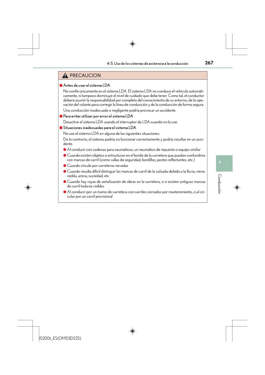 Lexus IS200t III 3 manual del propietario / page 267