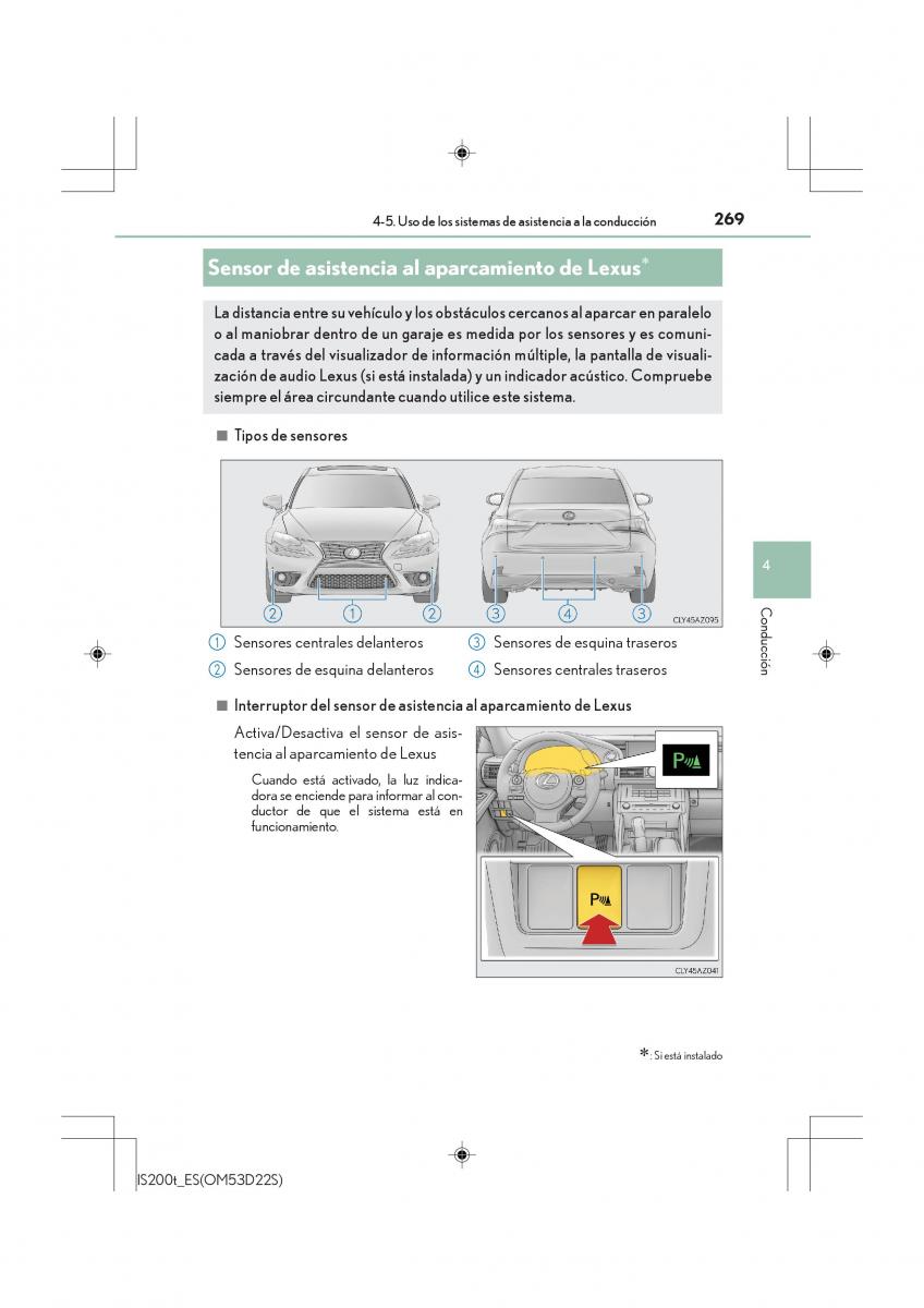 Lexus IS200t III 3 manual del propietario / page 269