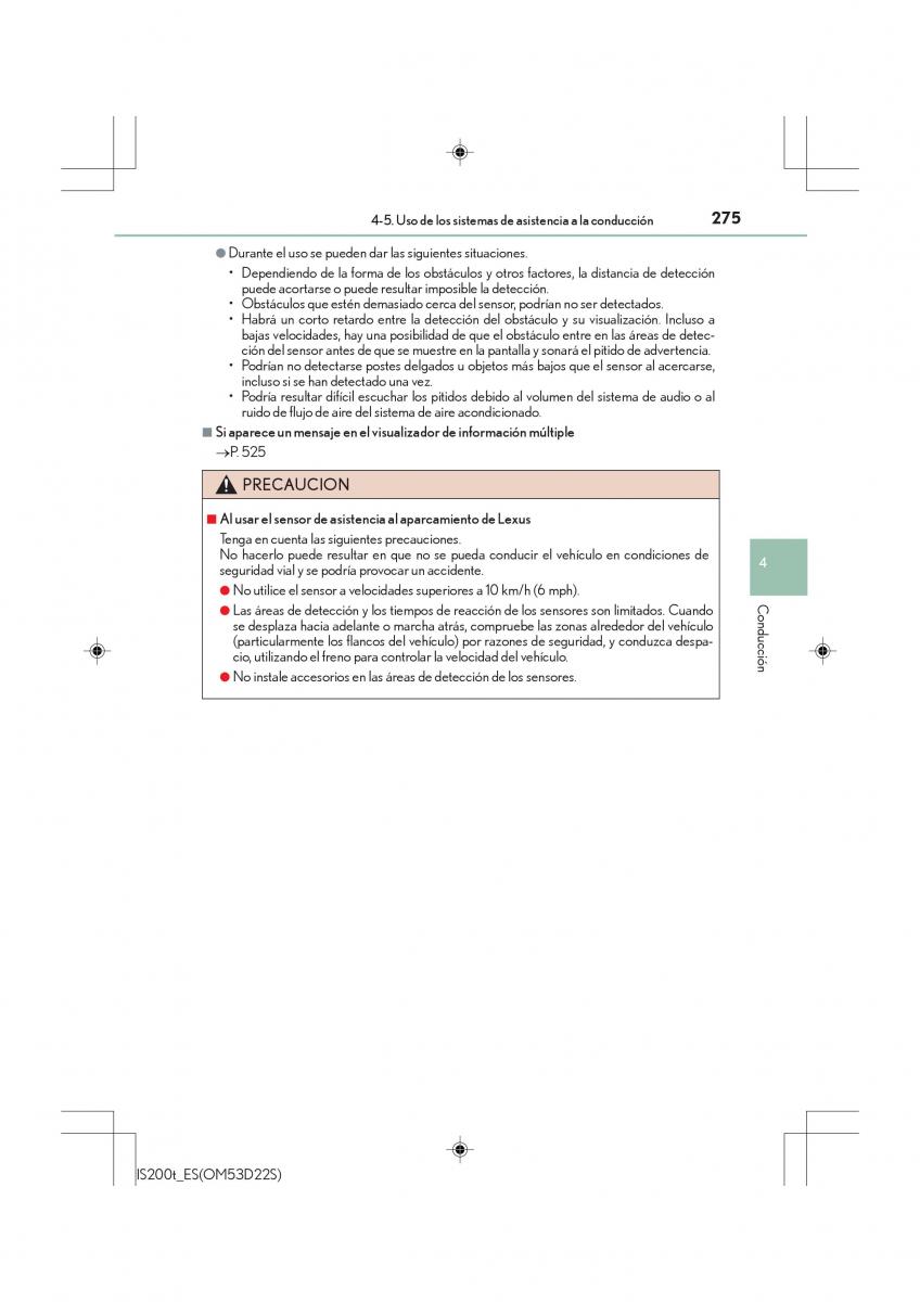 Lexus IS200t III 3 manual del propietario / page 275