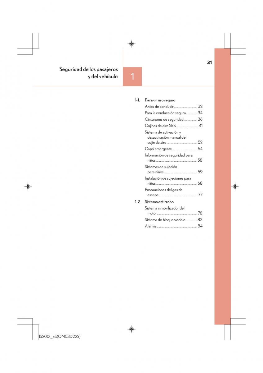 Lexus IS200t III 3 manual del propietario / page 31