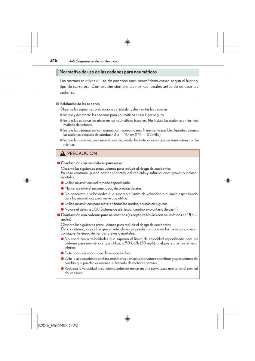 Lexus IS200t III 3 manual del propietario / page 316