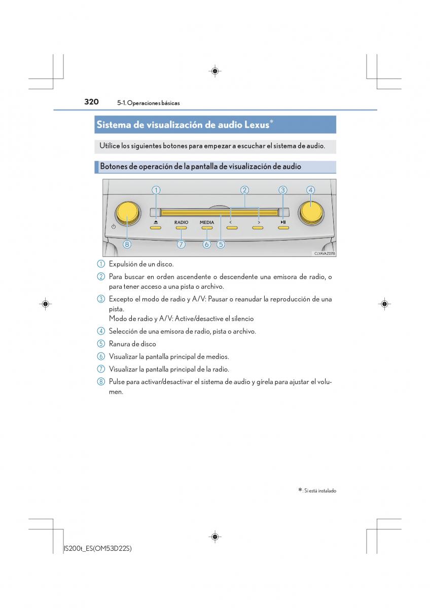 Lexus IS200t III 3 manual del propietario / page 320