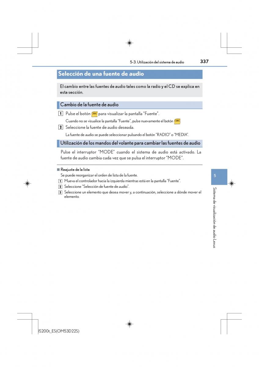 Lexus IS200t III 3 manual del propietario / page 337