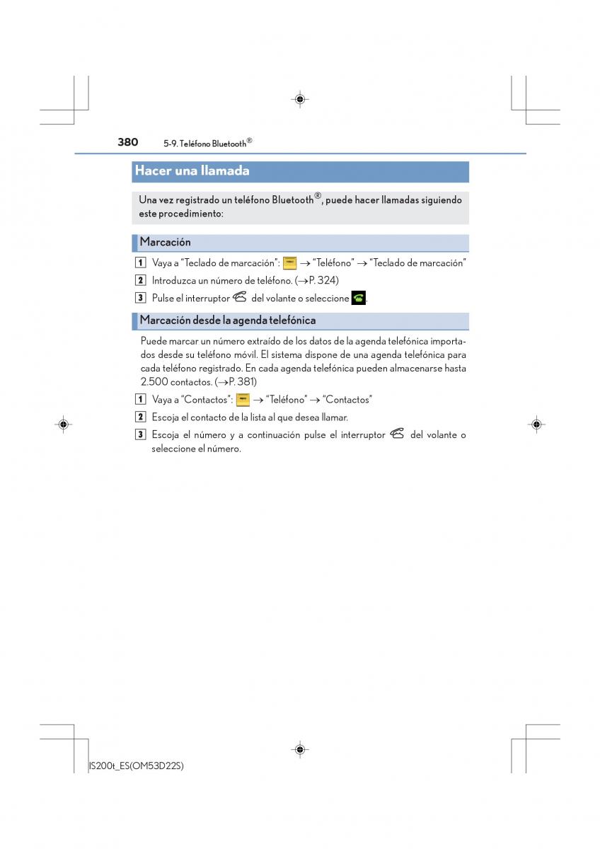 Lexus IS200t III 3 manual del propietario / page 380