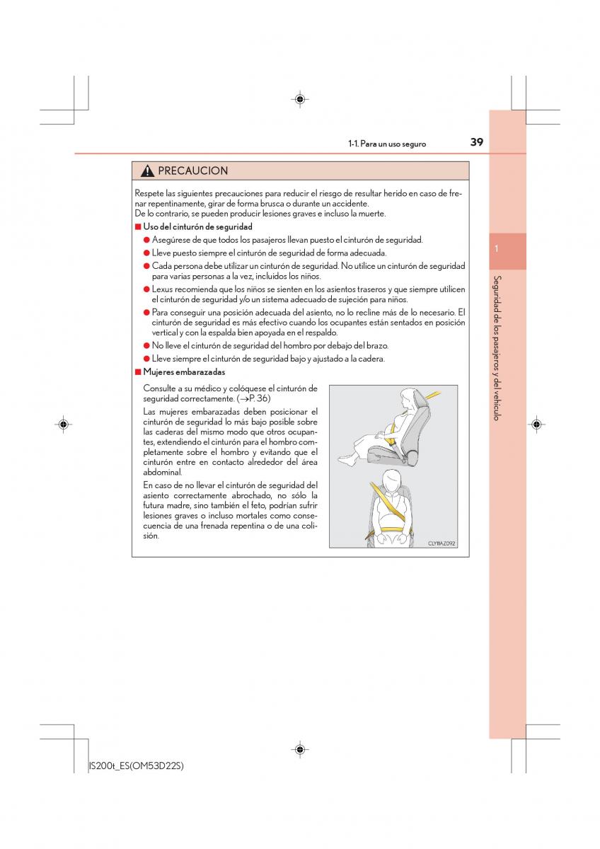 Lexus IS200t III 3 manual del propietario / page 39