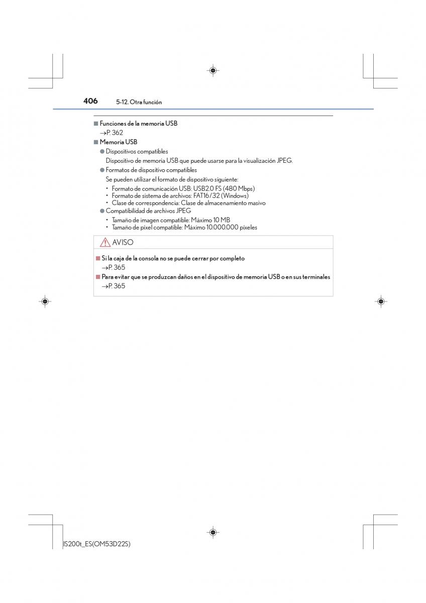 Lexus IS200t III 3 manual del propietario / page 406