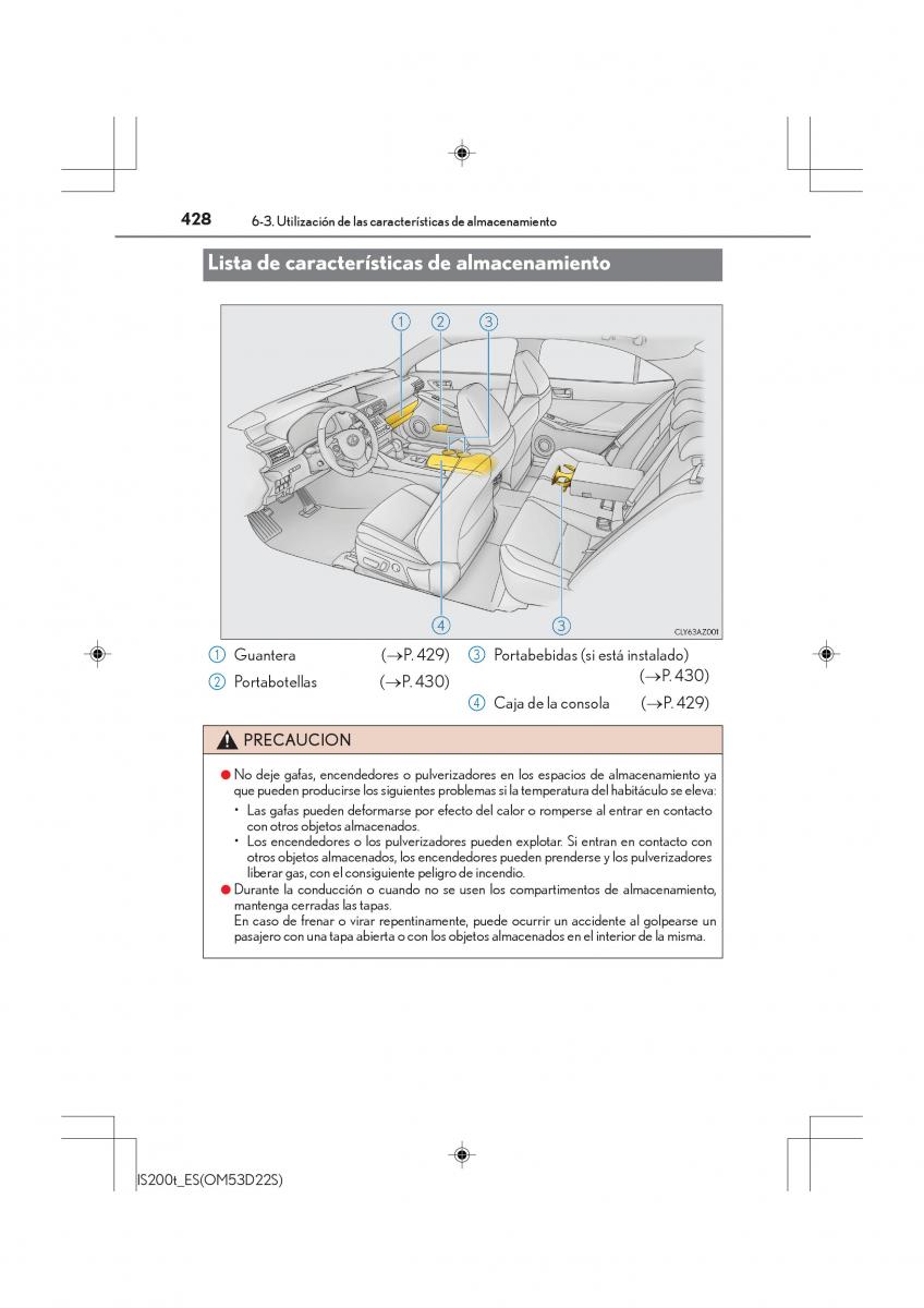 Lexus IS200t III 3 manual del propietario / page 428