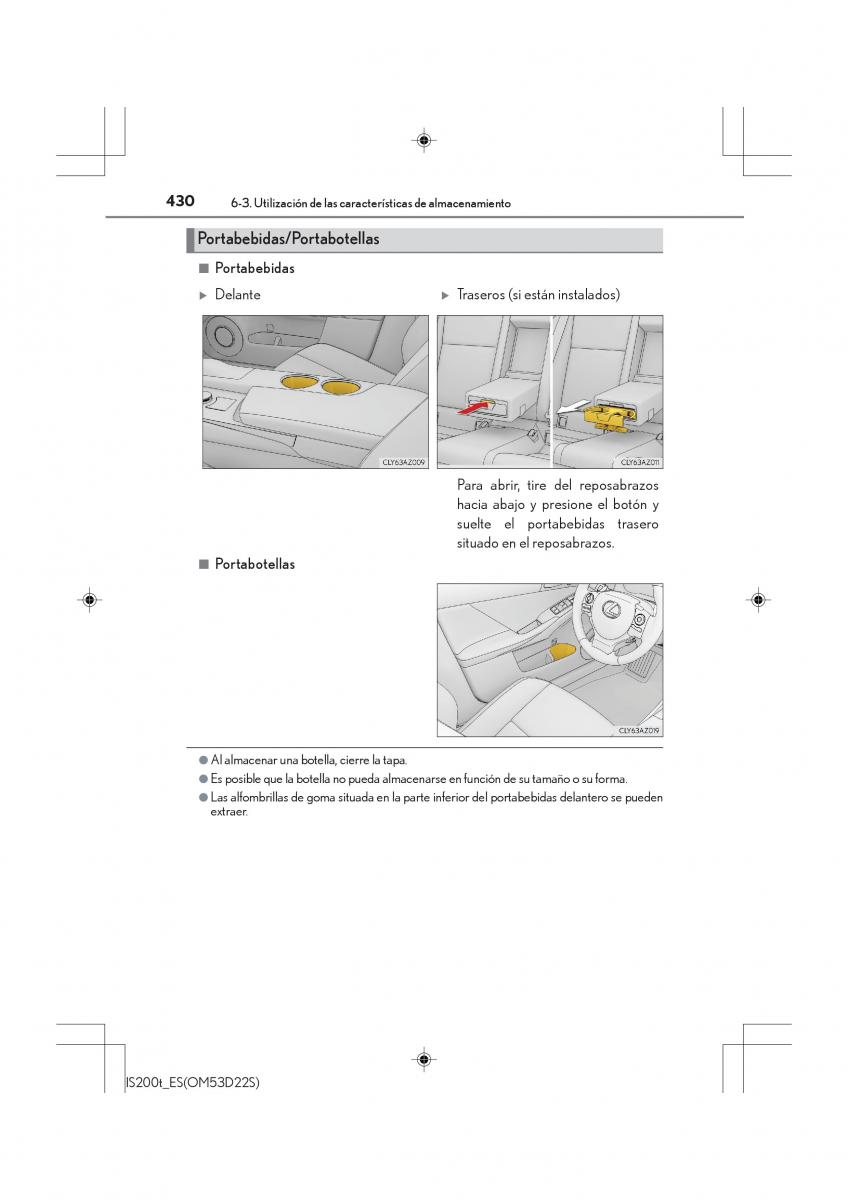 Lexus IS200t III 3 manual del propietario / page 430