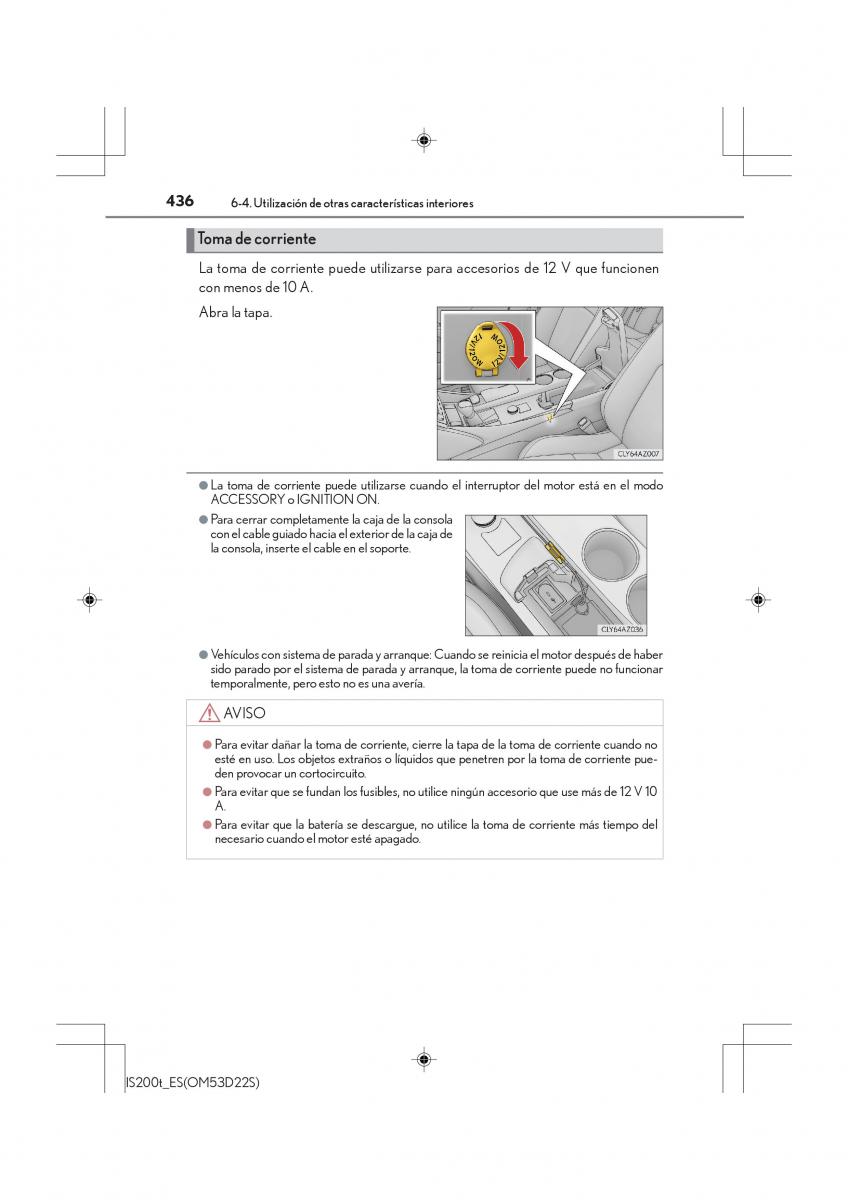 Lexus IS200t III 3 manual del propietario / page 436