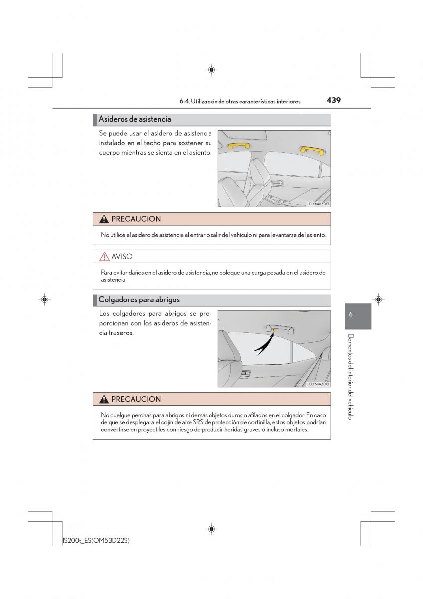 Lexus IS200t III 3 manual del propietario / page 439