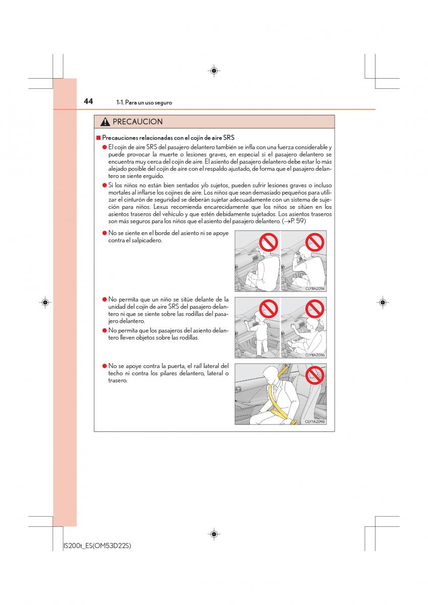 Lexus IS200t III 3 manual del propietario / page 44
