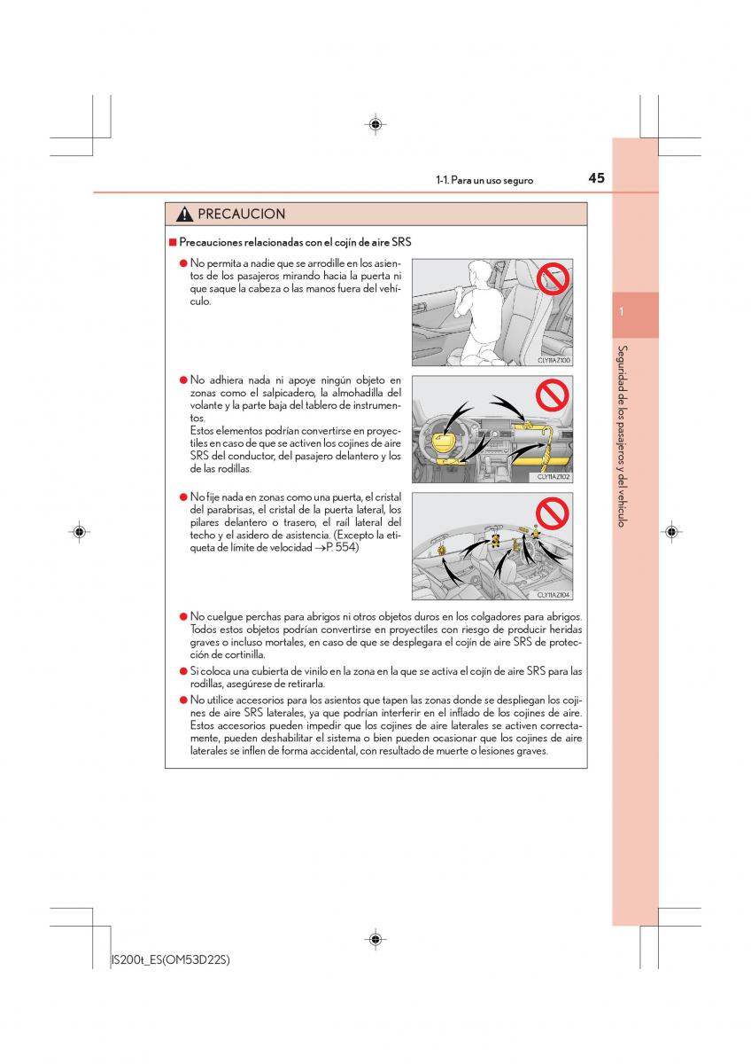 Lexus IS200t III 3 manual del propietario / page 45