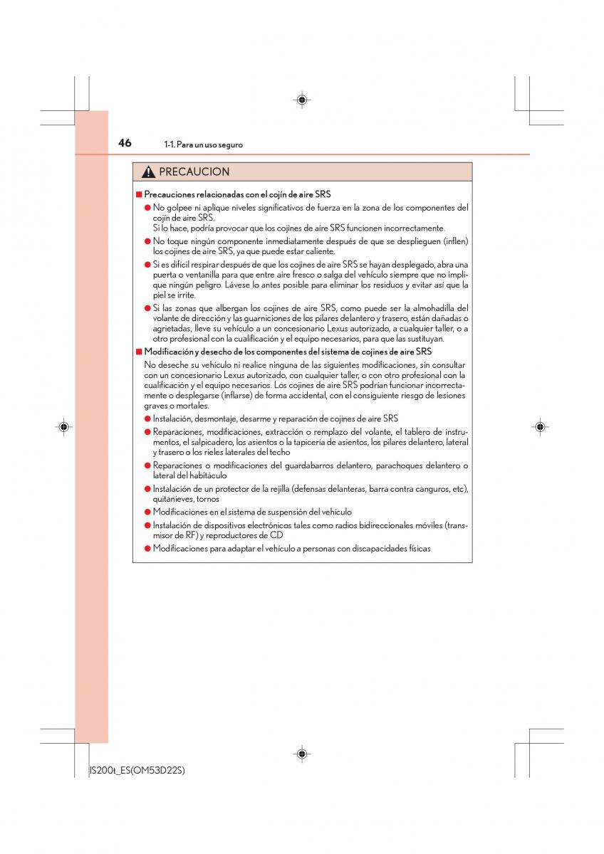 Lexus IS200t III 3 manual del propietario / page 46