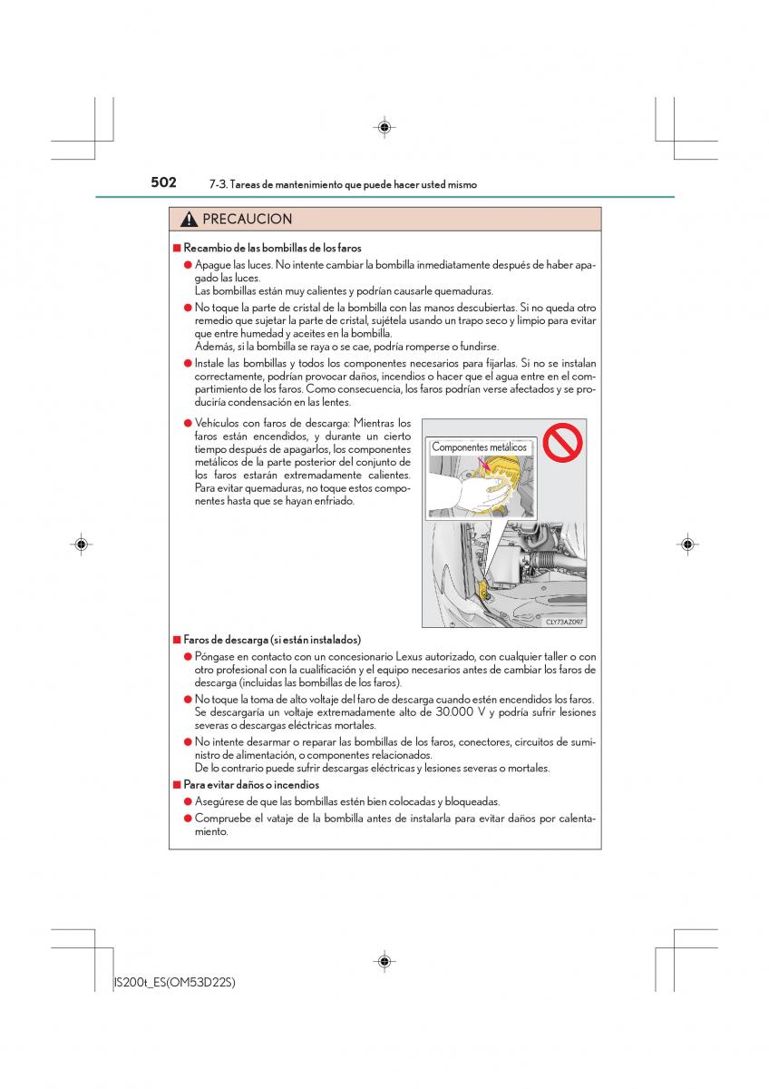 Lexus IS200t III 3 manual del propietario / page 502