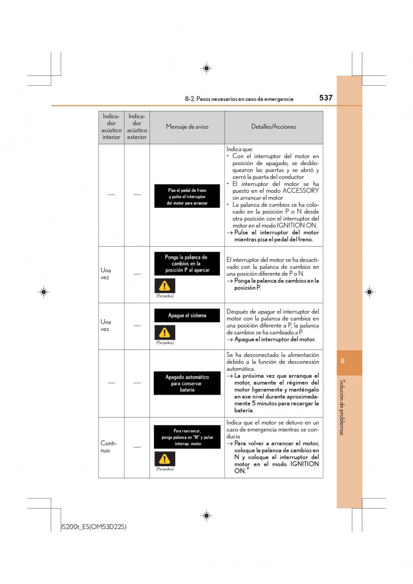 Lexus IS200t III 3 manual del propietario / page 537