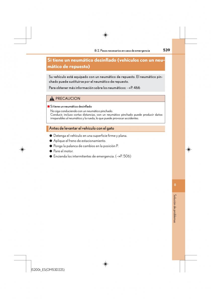 Lexus IS200t III 3 manual del propietario / page 539