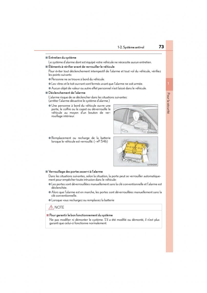 Lexus IS200t III 3 manuel du proprietaire / page 75