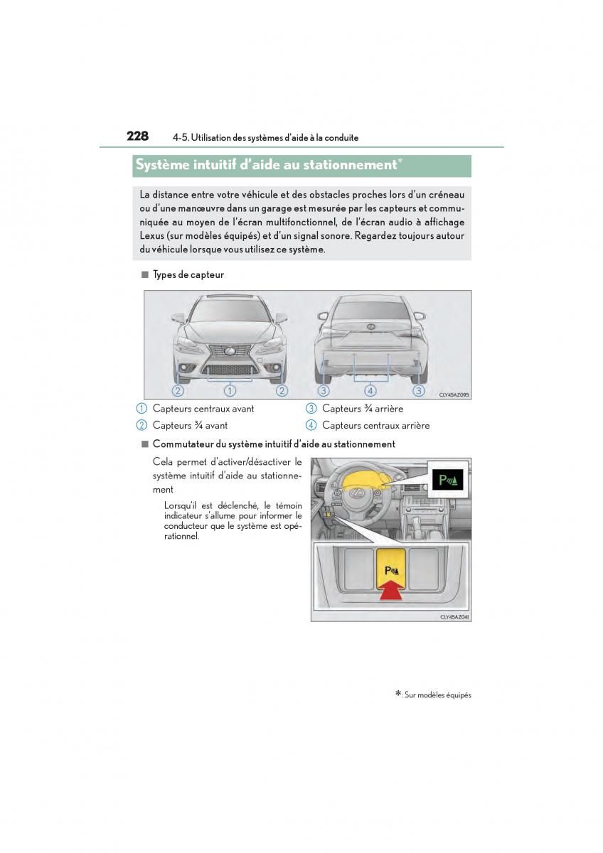 Lexus IS200t III 3 manuel du proprietaire / page 230