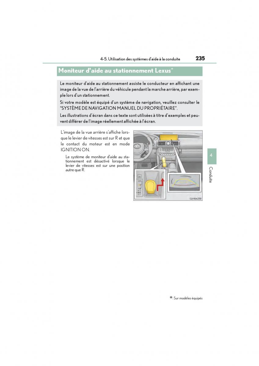 Lexus IS200t III 3 manuel du proprietaire / page 237