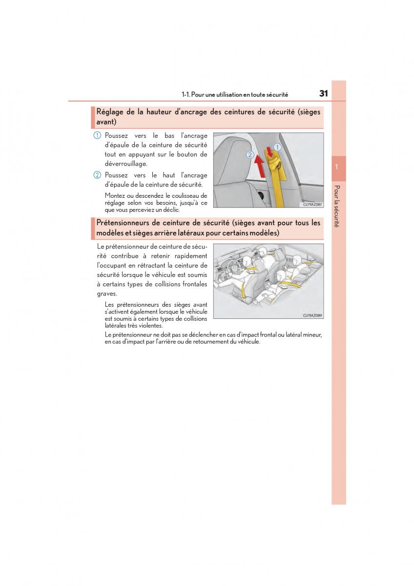 Lexus IS200t III 3 manuel du proprietaire / page 33