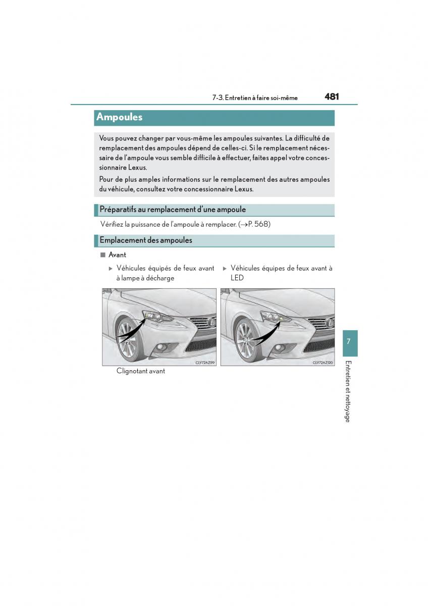 Lexus IS200t III 3 manuel du proprietaire / page 483