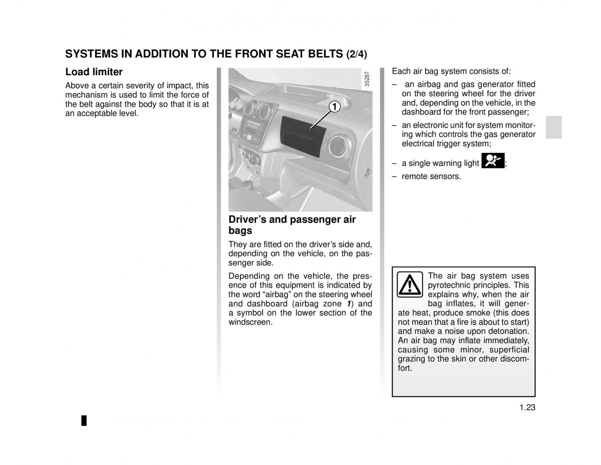 Dacia Dokker owners manual / page 29