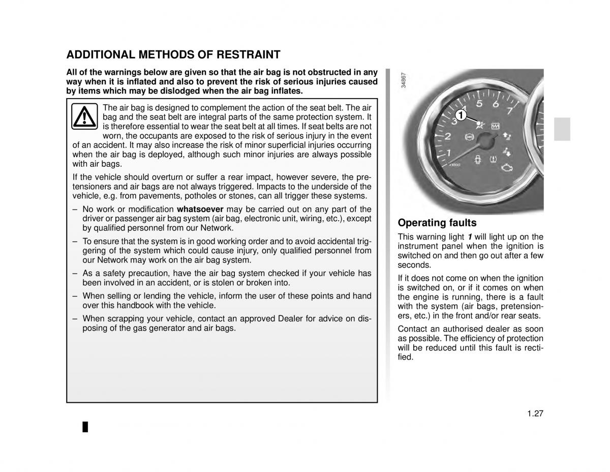 Dacia Dokker owners manual / page 33