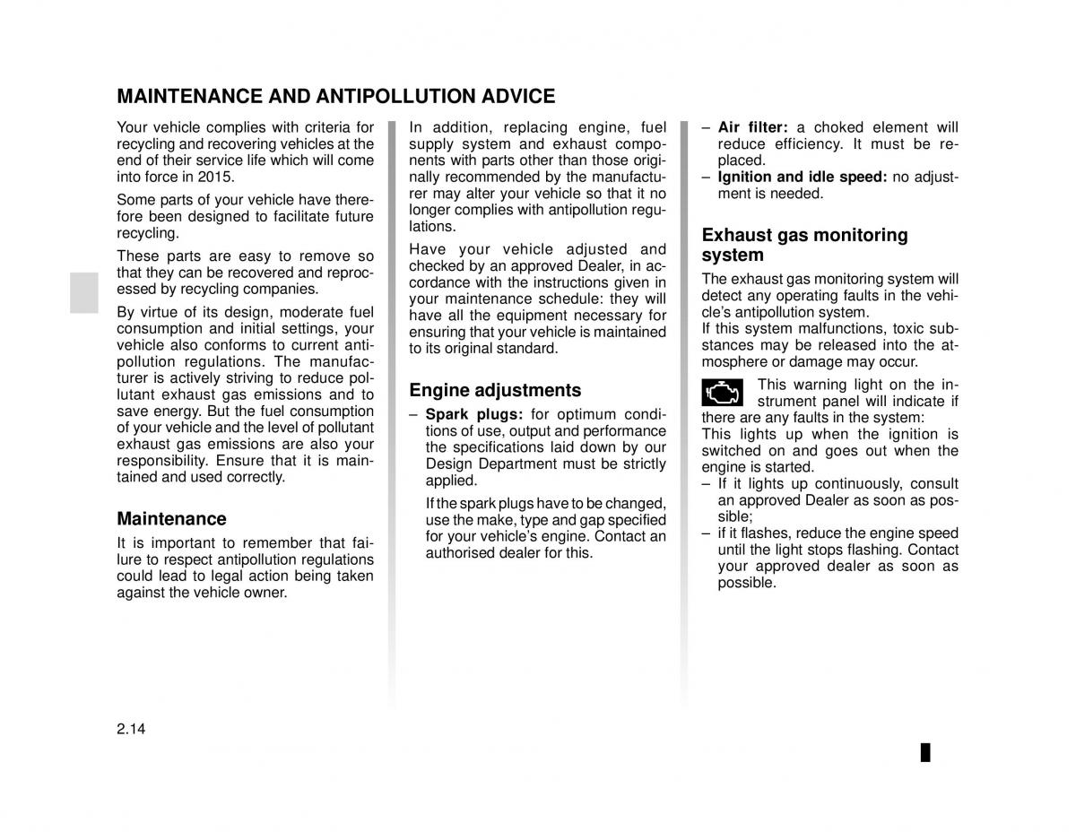 Dacia Logan MCV Sandero II 2 owners manual / page 88