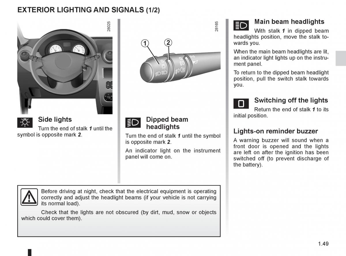 Dacia Sandero I 1 owners manual / page 55