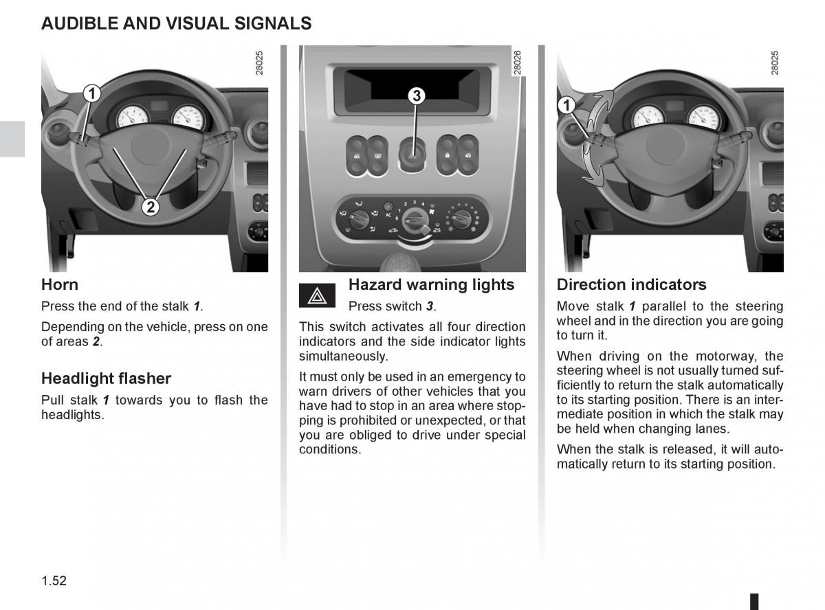 Dacia Sandero I 1 owners manual / page 58