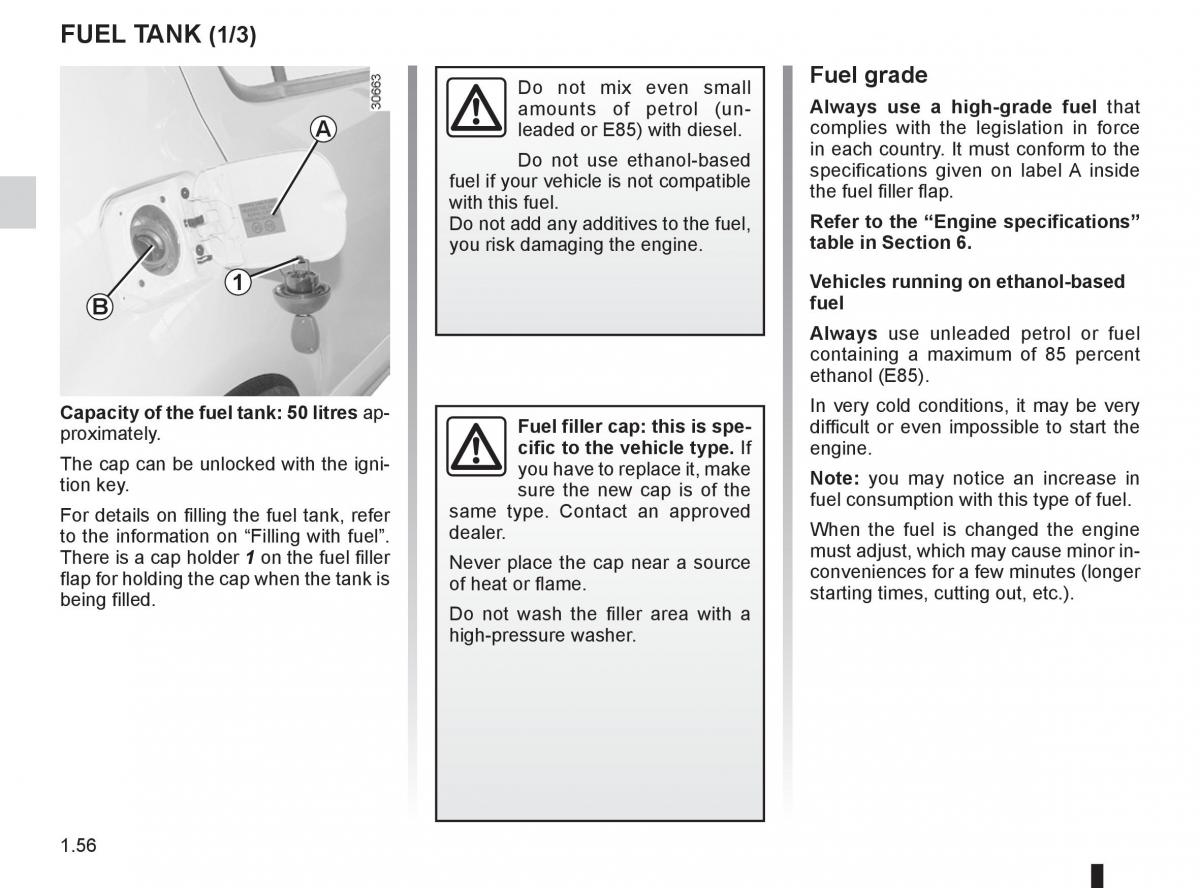 Dacia Sandero I 1 owners manual / page 62