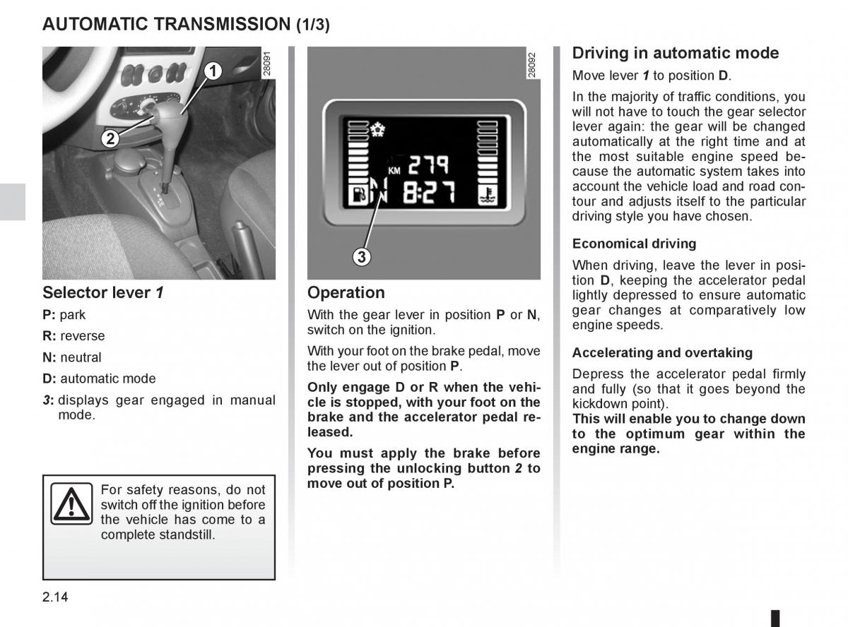 Dacia Sandero I 1 owners manual / page 78