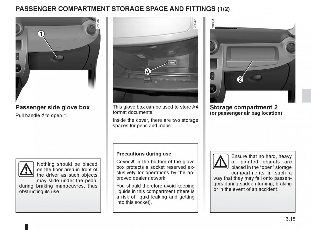 Dacia Sandero I 1 owners manual / page 95