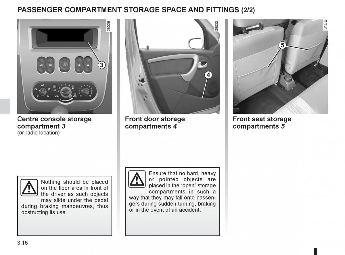 Dacia Sandero I 1 owners manual / page 96